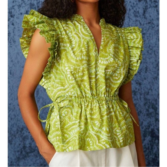MARIE OLIVER Tops - MARIE OLIVER olive top in lime burst